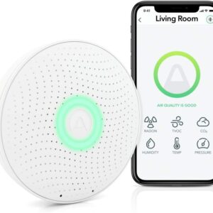 Airthings 2930 Wave Plus - Radon & Air Quality Monitor, Battery Powered (CO2, VOC, Humidity, Temp, Pressure)