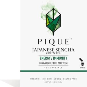 Pique Organic Sencha Tea Crystals 14 Single Serve Sticks (Pack of 1)