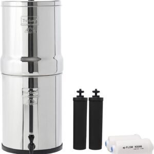 Royal Berkey Gravity-Fed Water Filter System 3.25 Gallon with 2 Black Berkey Elements, 2 Berkey PF-2 Fluoride and Arsenic Reduction Elements