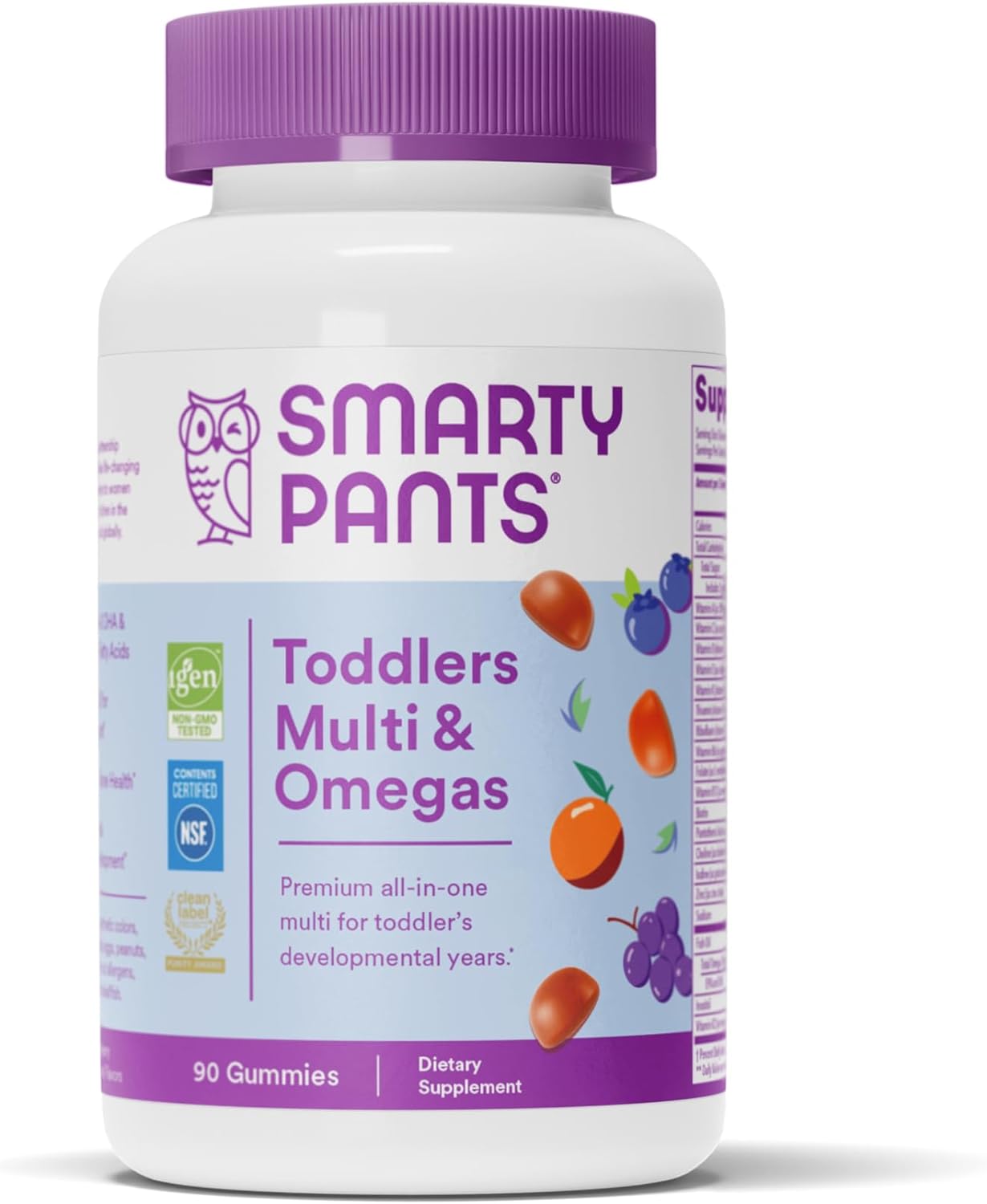 SmartyPants Toddler Multivitamin Gummies: Omega 3 Fish Oil 90 Count