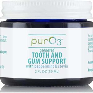 PurO3 Tooth and Gum Support (Peppermint & Stevia) - Ozonated Oil for Teeth