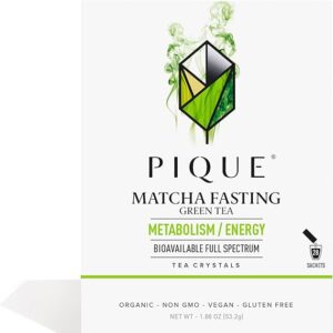 Pique Organic Matcha Fasting Tea Crystals 28 Single Serve Sticks (Pack of 1)
