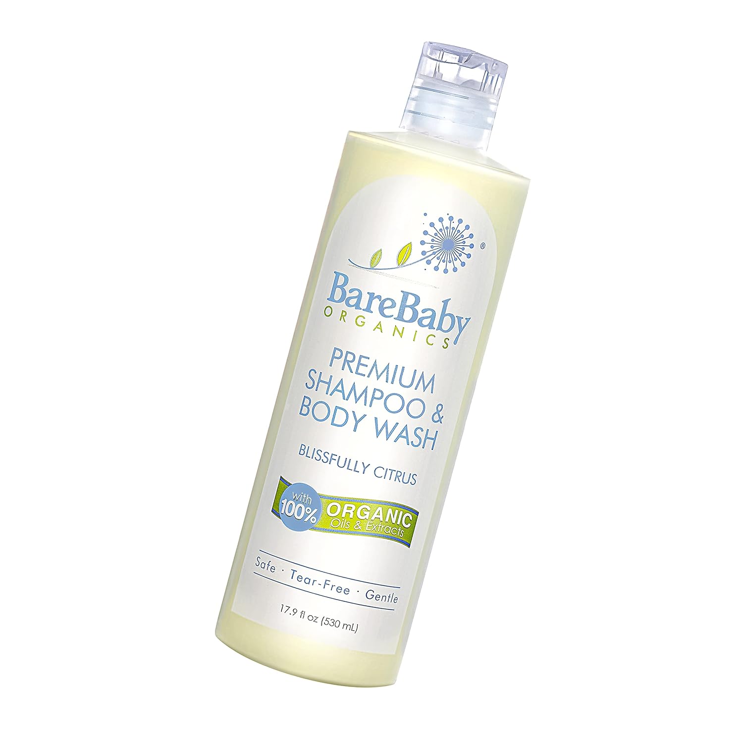 BareBaby Organics Organic Baby Shampoo & Body Wash with Aloe 17.9 oz
