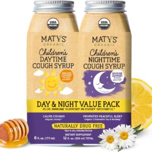 Matys Organic Kids Cough Syrup Day & Night Value Pack for Children 1 Year + Up 2 Pack