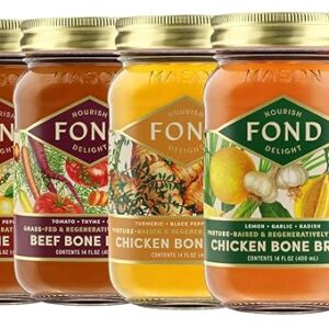 FOND Grass-fed Beef and Pasture-Raised Chicken Bone Broth Variety Pack