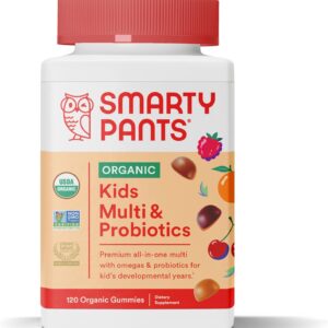 SmartyPants Organic Kids Multivitamin Gummies: Probiotics 120 Count
