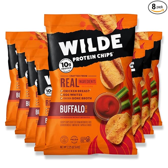Buffalo Chicken Protein Chips by Wilde Chips 2.25oz Bag (8 Pack)