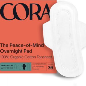 Cora Organic Pads 100% Organic Cotton Topsheet (36 Count)