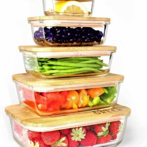 Urban Green Glass Bamboo Lids 5 Pack