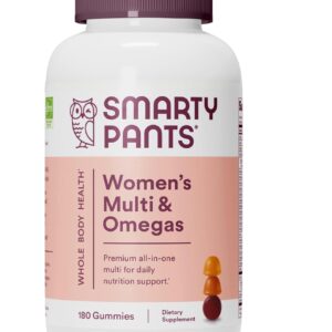 SmartyPants Women's Multivitamin Gummies: Omega 3 Fish Oil 180 Count