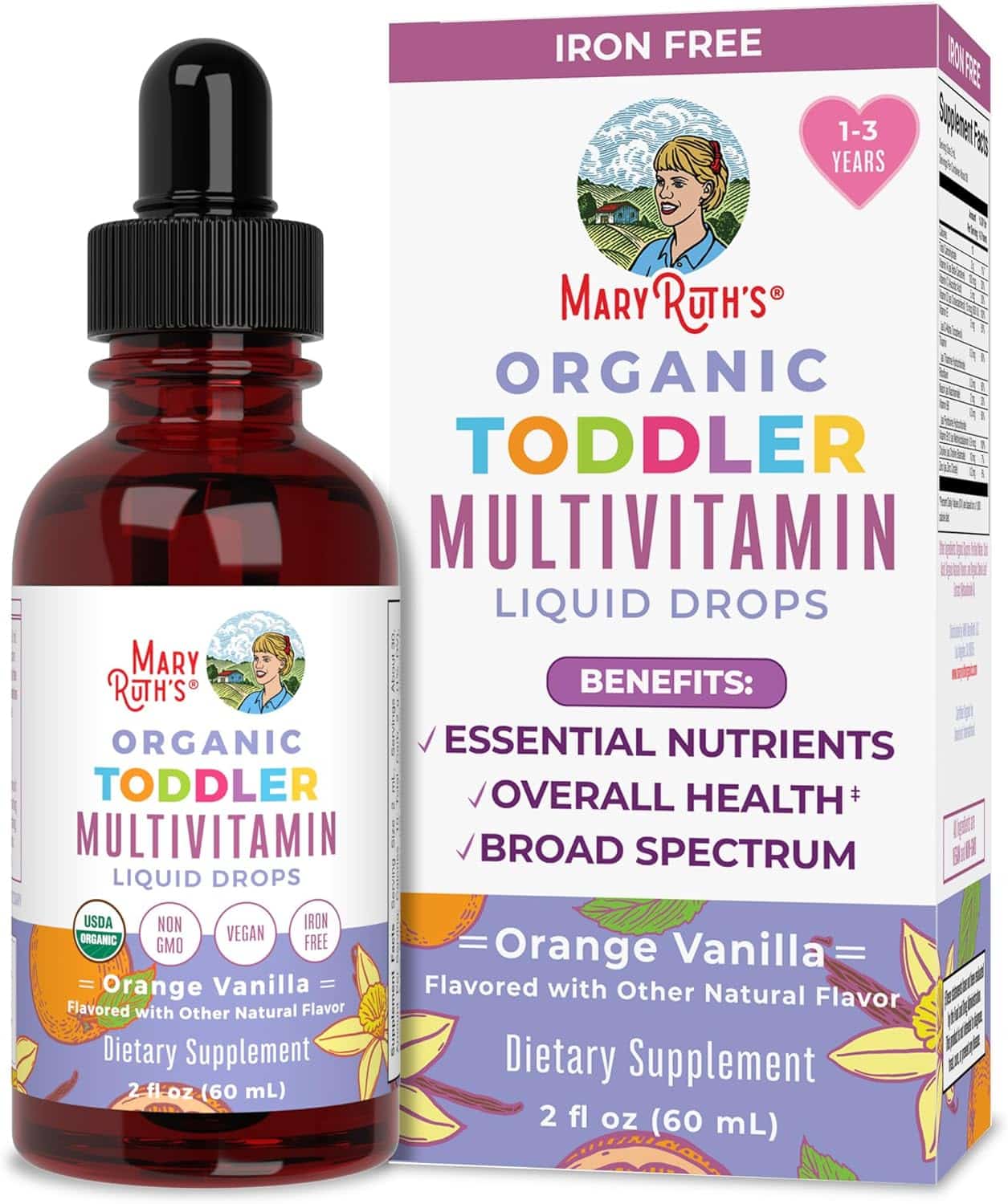 Kids Multivitamin for Toddlers by MaryRuth's 2 Fl Oz