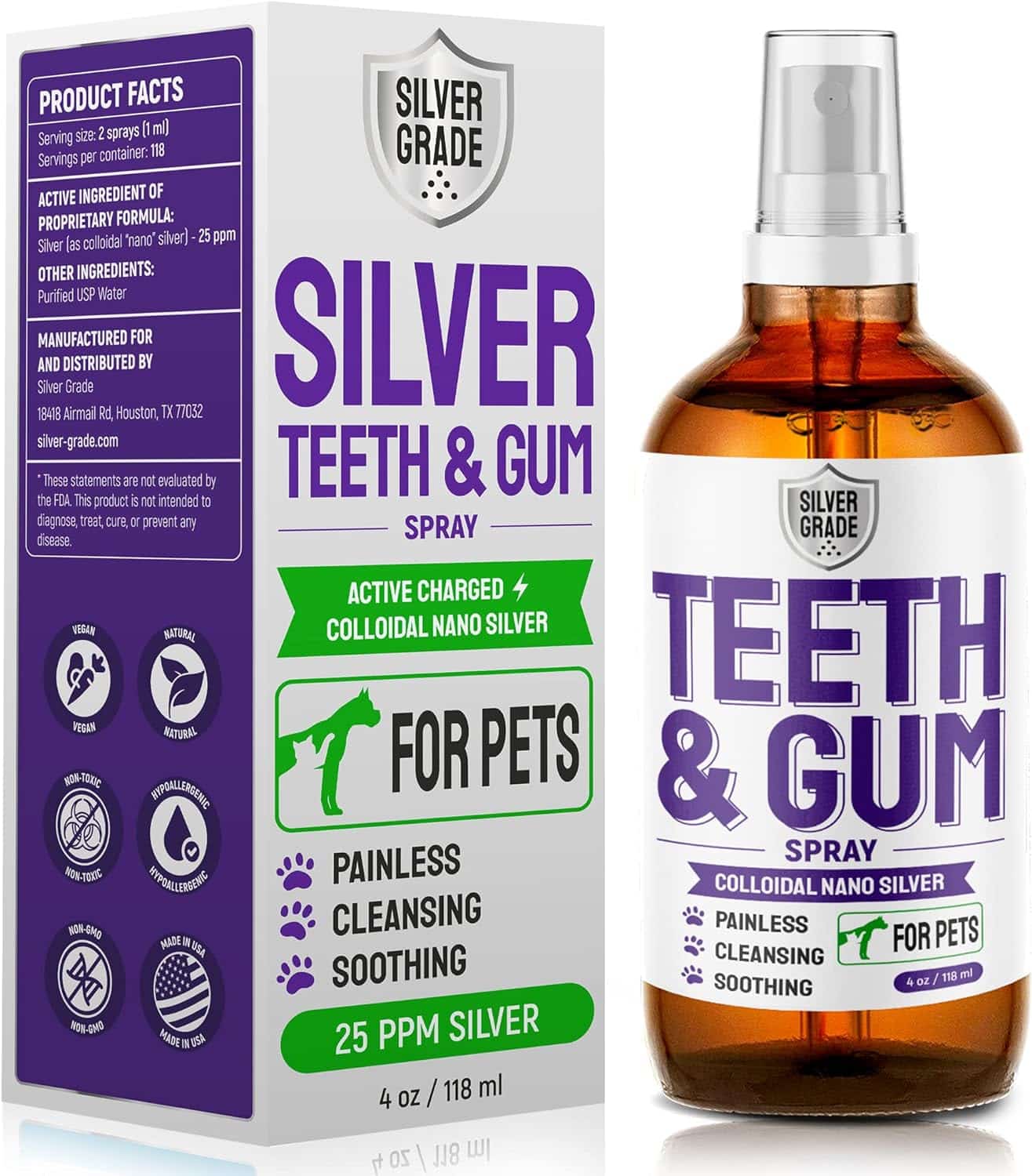 Teeth & Gum Spray for Dogs and Cats (4 Oz)