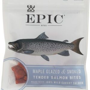 Epic Jerky Bites, 100% Wild Caught, Alaskan Salmon, Maple with Coconut Oil, 2.5 ounce