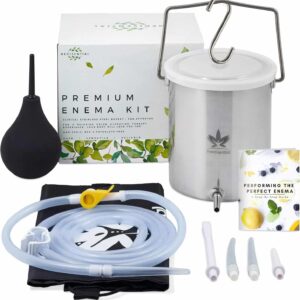 Enema Kit - Suitable for Coffee, Water and Gerson Therapy - Stainless Steel Bucket